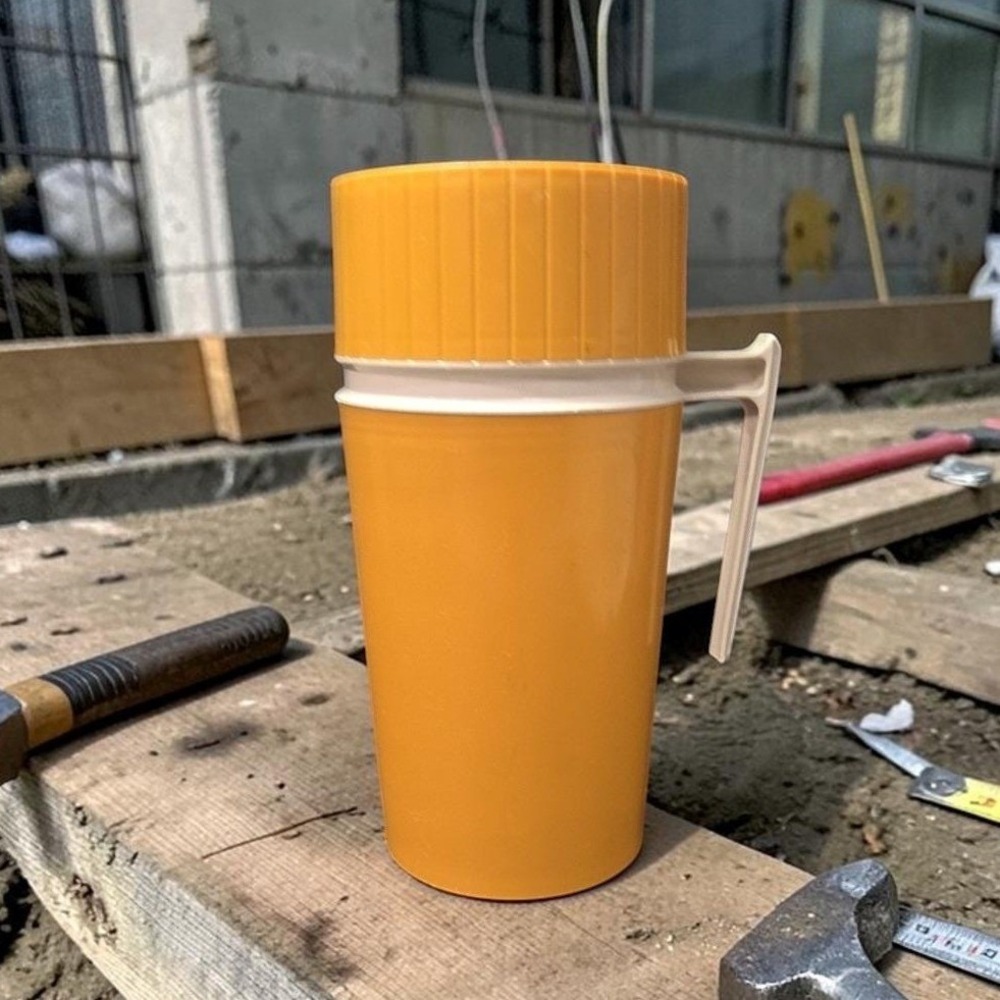 Thermos Mustard Yellow Pint Bottle #7202, Travel Soup Container, Insulated Flask